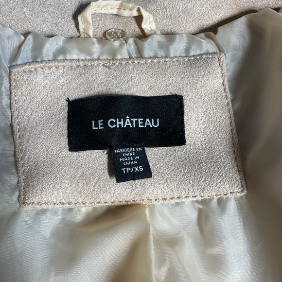 Le Château Pink Jacket with Golden Zip and Removable Faux Fur, XS, never worn - Picture 4 of 6